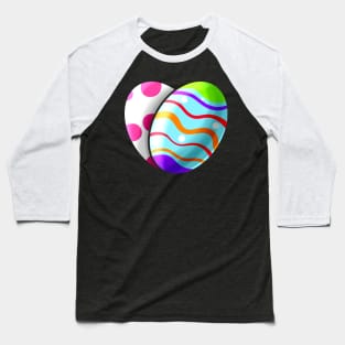 Two Colorful Easter Eggs Forming A Heart. Happy Easter Baseball T-Shirt